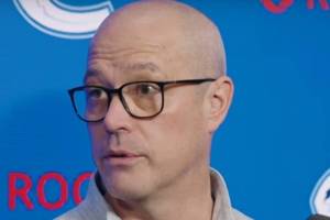 &ldquo;It&rsquo;s easy to say that you&rsquo;re going to be better but what are you actually going to do to be better? I think that the action is something we want to see. We want to see the players working with him. For Elias, it all starts by being prepared and pushing himself every day to get better. There is no doubt about his talent level. We&rsquo;ve seen that but hopefully he finds it and he hopefully continues to work on it,&rdquo; Canucks GM Patrik Allvin on Elias Pettersson. (Vancouver Canucks photo)